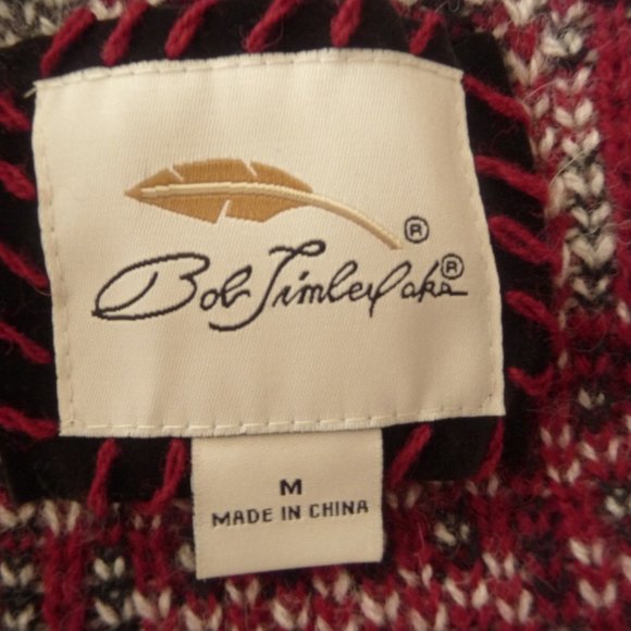 Bob Jimley AKA Sweater Cardigan M Heavy Wool Knit Plaid Button Down Elbow Patche - Picture 2 of 7